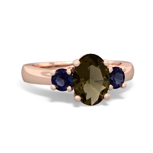 smoky quartz-sapphire timeless ring