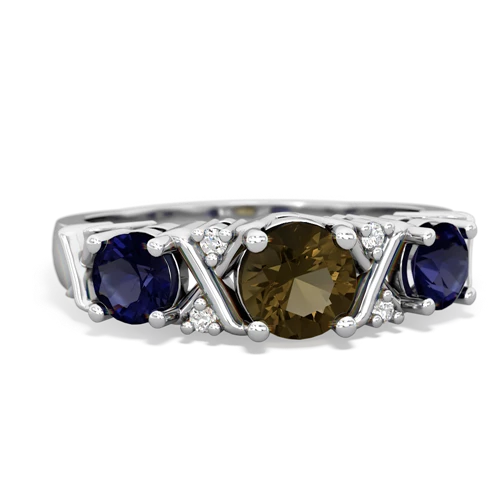 smoky quartz-sapphire timeless ring