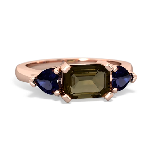 smoky quartz-sapphire timeless ring