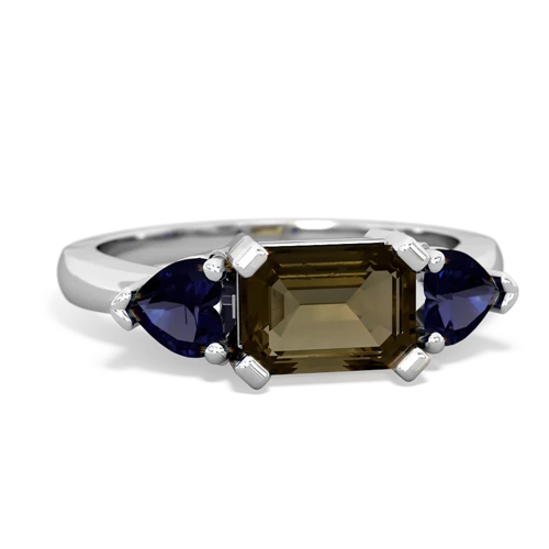 smoky quartz-sapphire timeless ring