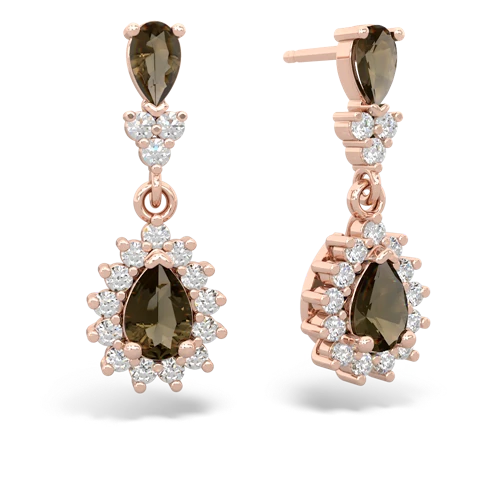 smoky quartz-smoky quartz dangle earrings