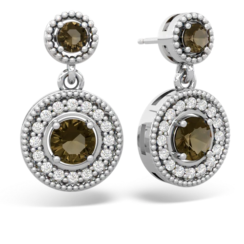 smoky quartz-smoky quartz halo earrings