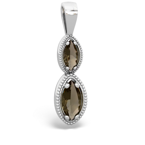 smoky quartz-smoky quartz antique milgrain pendant
