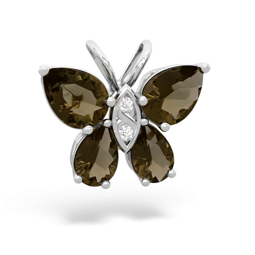 smoky quartz-smoky quartz butterfly pendant