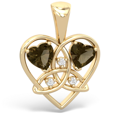 smoky quartz-smoky quartz celtic heart pendant