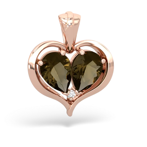smoky quartz-smoky quartz half heart whole pendant