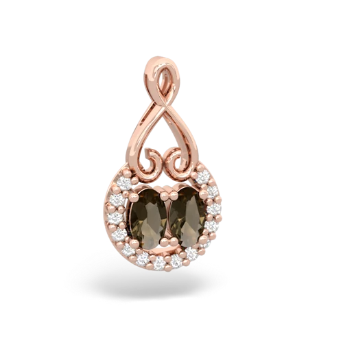 smoky quartz-smoky quartz love nest pendant