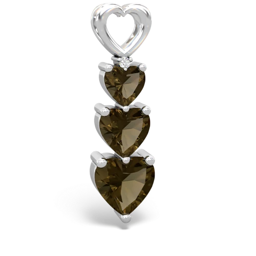 garnet-white topaz three stone pendant