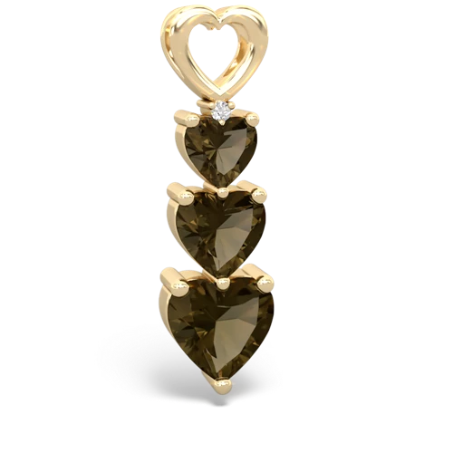 Smoky Quartz Genuine Smoky Quartz with Genuine Smoky Quartz and Genuine White Topaz Past Present Future pendant Pendant