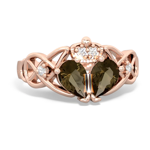 smoky quartz-smoky quartz claddagh ring