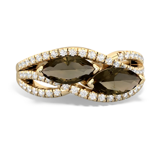 Smoky Quartz Genuine Smoky Quartz with Genuine Smoky Quartz Diamond Rivers ring Ring