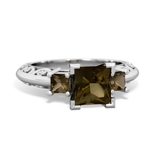 smoky quartz-tanzanite engagement ring