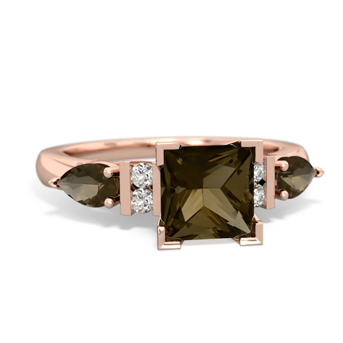 tourmaline-smoky quartz engagement ring