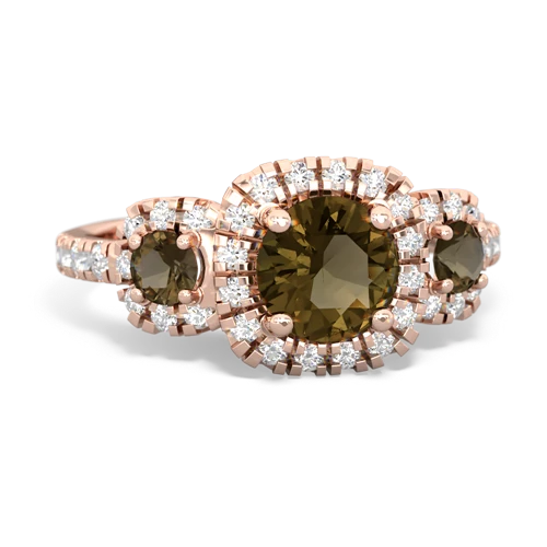 lab emerald-aquamarine three stone regal ring