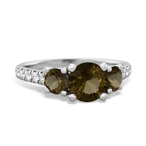 smoky quartz-tanzanite trellis pave ring