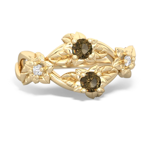 Smoky Quartz Genuine Smoky Quartz with Genuine Smoky Quartz Sparkling Bouquet ring Ring