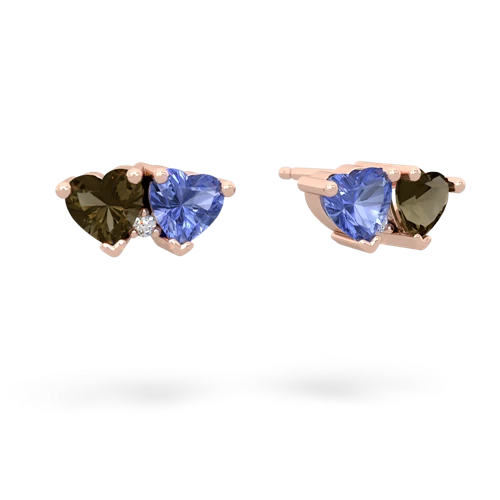 smoky quartz-tanzanite  earrings