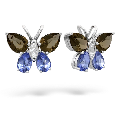 smoky quartz-tanzanite butterfly earrings