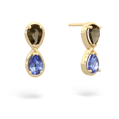 smoky quartz-tanzanite infinity earrings