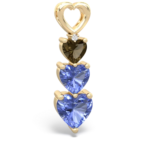 Smoky Quartz Genuine Smoky Quartz with Genuine Tanzanite and Genuine Sapphire Past Present Future pendant Pendant