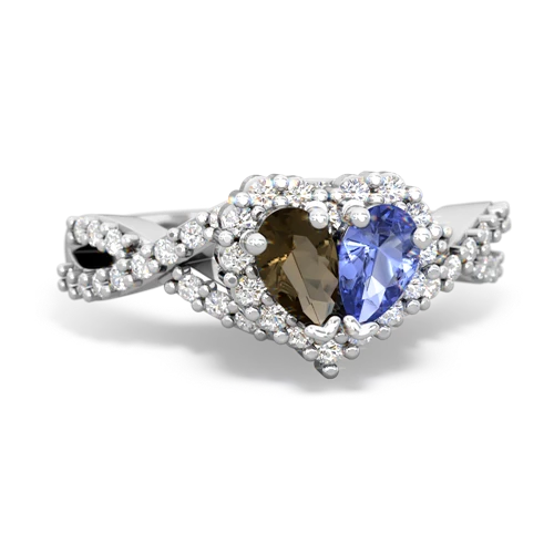 smoky quartz-tanzanite engagement ring