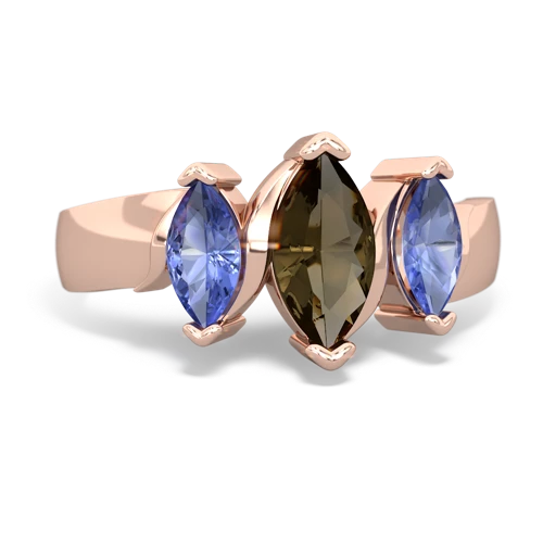 smoky quartz-tanzanite keepsake ring