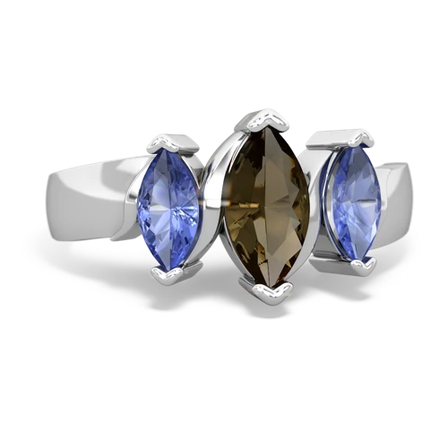 smoky quartz-tanzanite keepsake ring