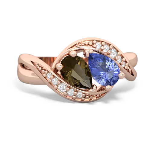 smoky quartz-tanzanite keepsake curls ring