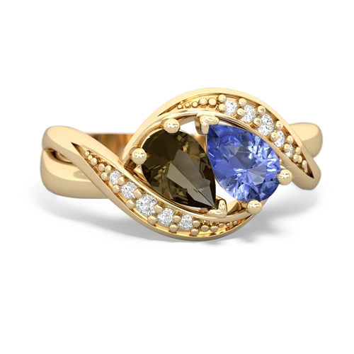 smoky quartz-tanzanite keepsake curls ring