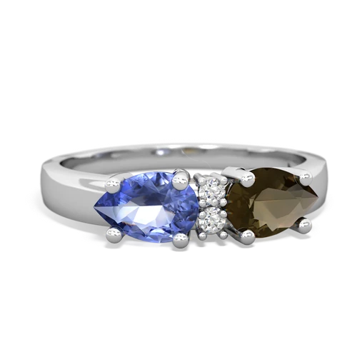smoky quartz-tanzanite timeless ring
