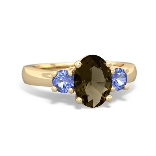 smoky quartz-tanzanite timeless ring