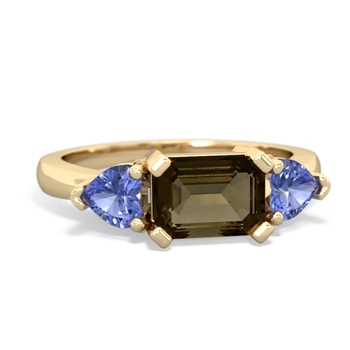 smoky quartz-tanzanite timeless ring