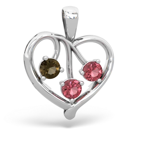 smoky quartz-tourmaline love heart pendant