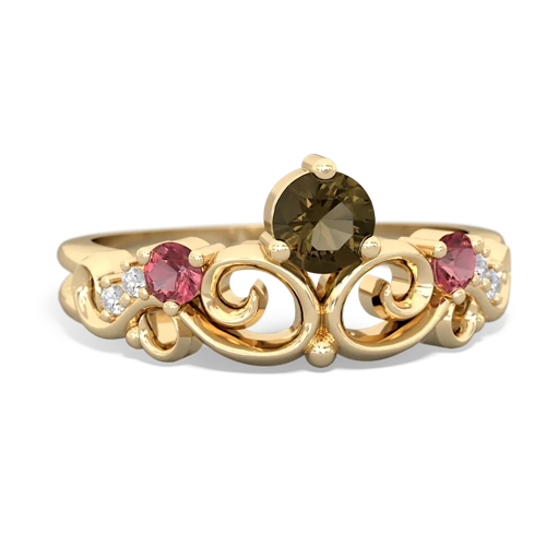 smoky quartz-tourmaline crown keepsake ring
