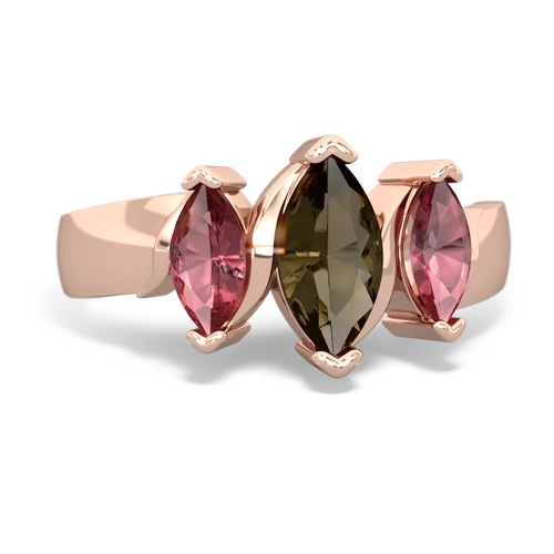 smoky quartz-tourmaline keepsake ring