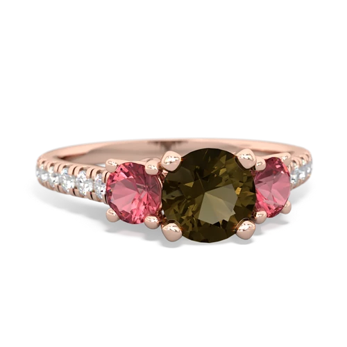 smoky quartz-tourmaline trellis pave ring