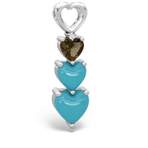smoky quartz-turquoise three stone pendant