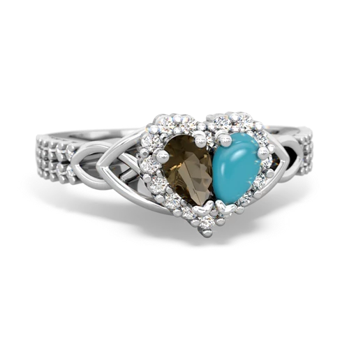 smoky quartz-turquoise keepsake engagement ring