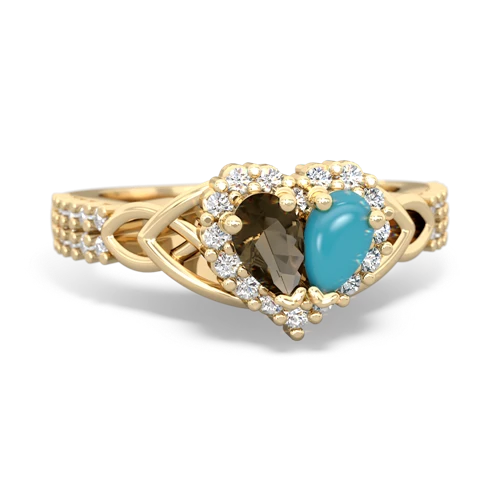 smoky quartz-turquoise keepsake engagement ring