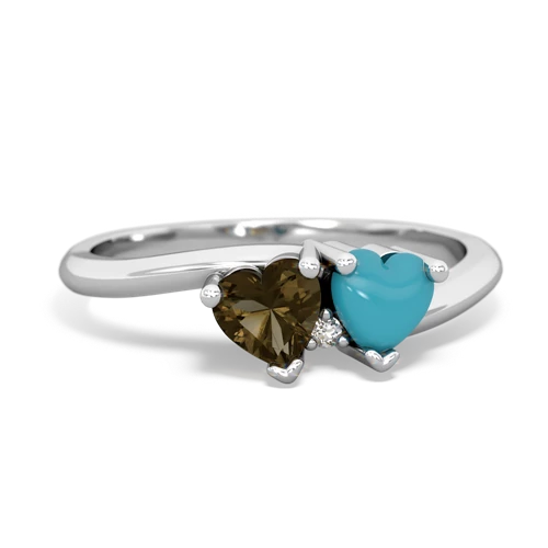 smoky quartz-turquoise sweethearts promise ring