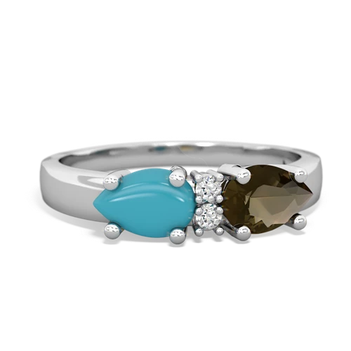 smoky quartz-turquoise timeless ring