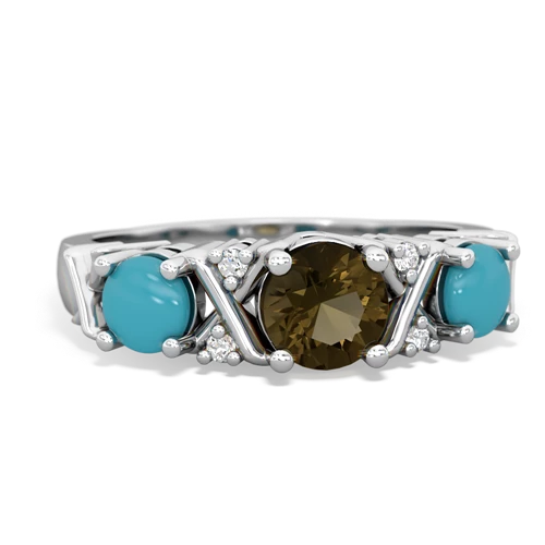 smoky quartz-turquoise timeless ring