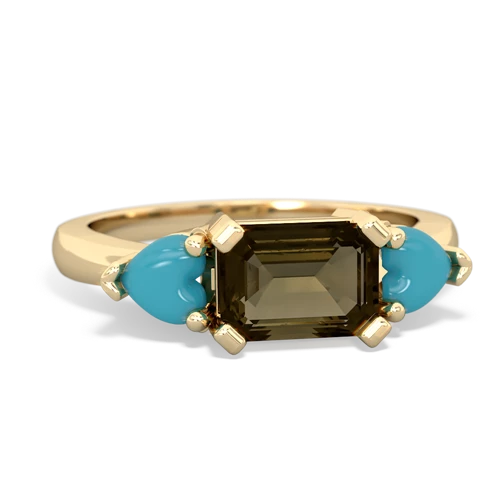 smoky quartz-turquoise timeless ring