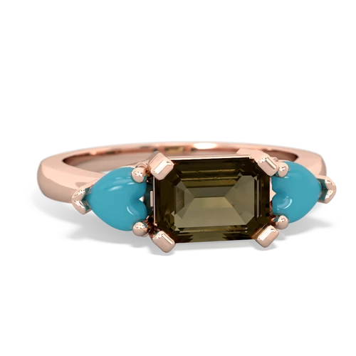 smoky quartz-turquoise timeless ring