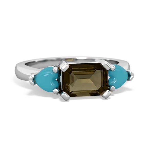 smoky quartz-turquoise timeless ring