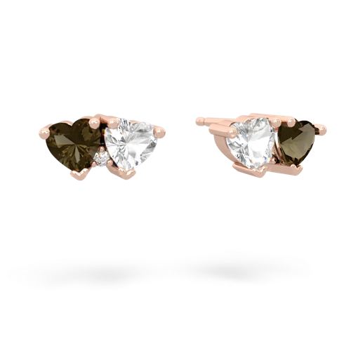 smoky quartz-white topaz  earrings