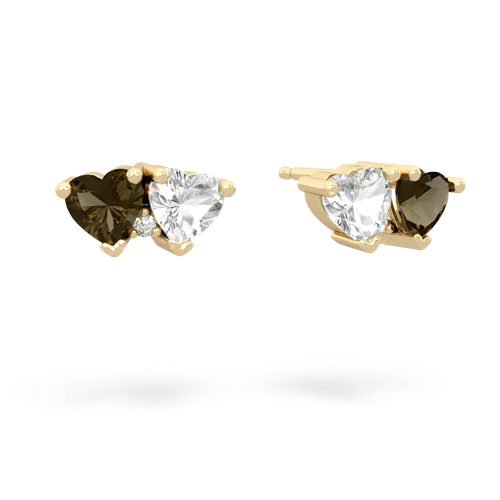 smoky quartz-white topaz  earrings