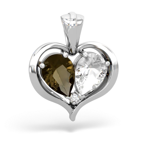 Smoky Quartz Genuine Smoky Quartz with Genuine White Topaz Two Become One pendant Pendant