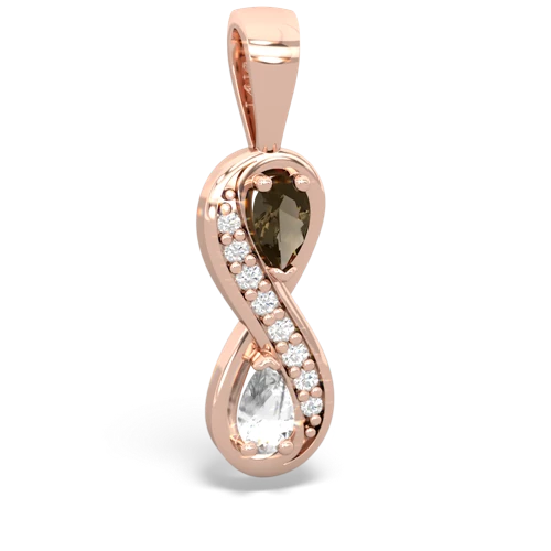 smoky quartz-white topaz keepsake infinity pendant