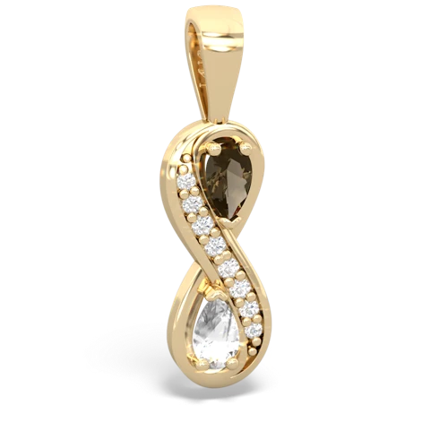 smoky quartz-white topaz keepsake infinity pendant